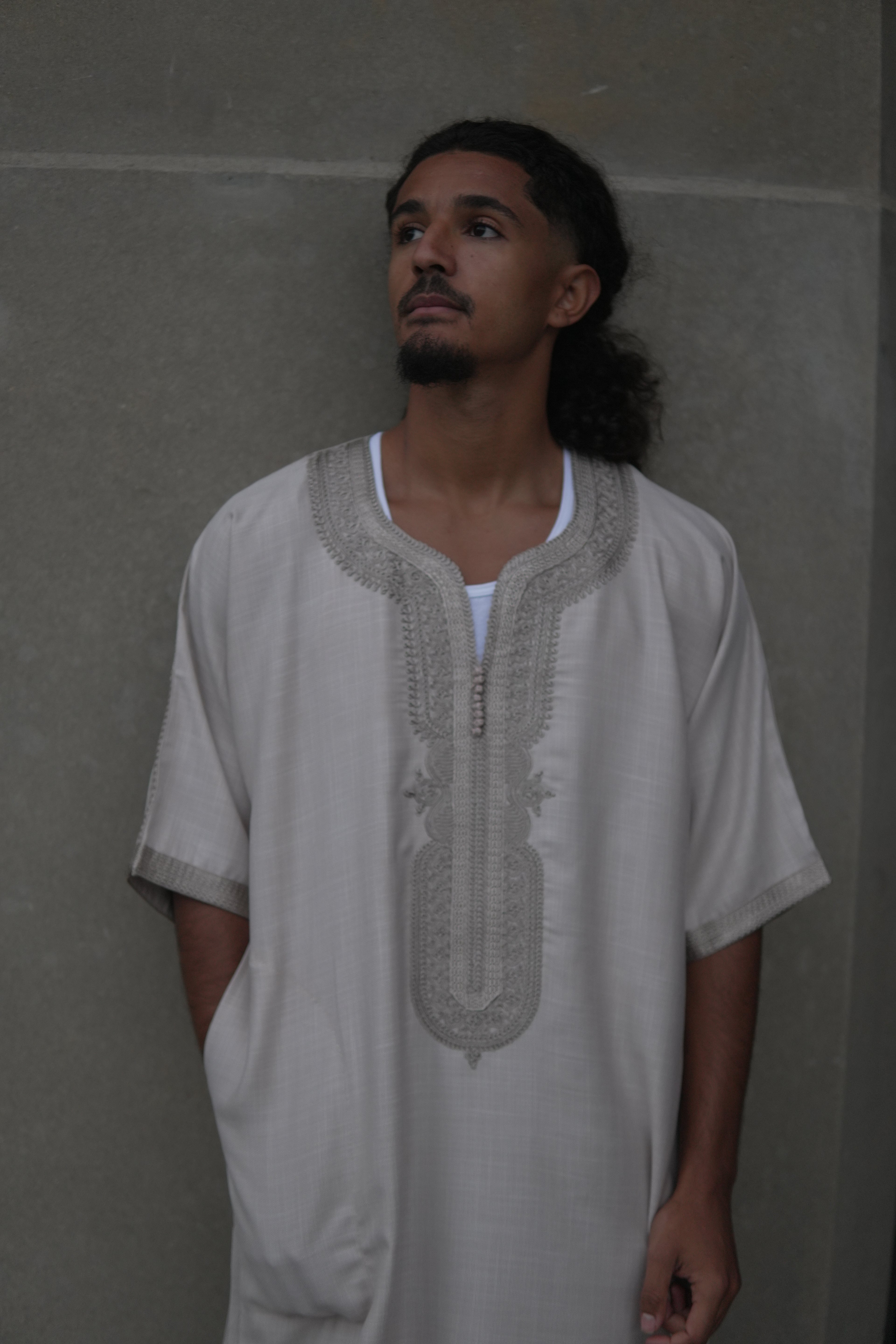 Men's Linen Moroccan Beige Gandoura