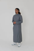 Classic Heather Grey Saudi Thobe front view – From #1 Shop YAZIR – YAZIRCO