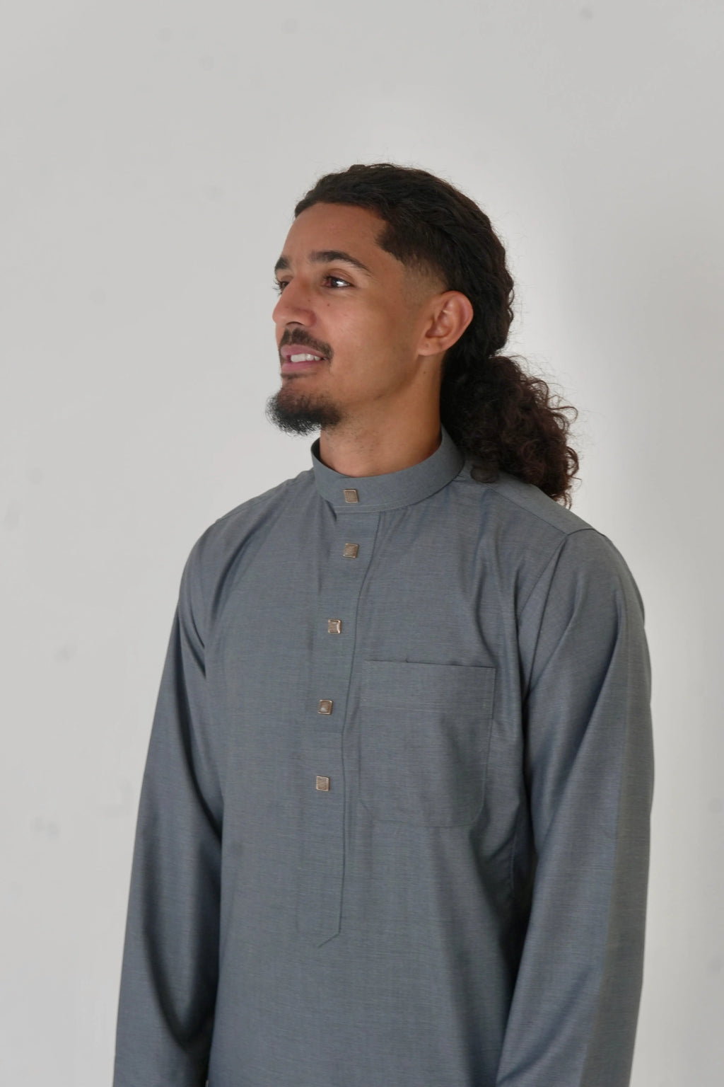 Classic Heather Grey Saudi Thobe product detail – From #1 Shop YAZIR – YAZIRCO