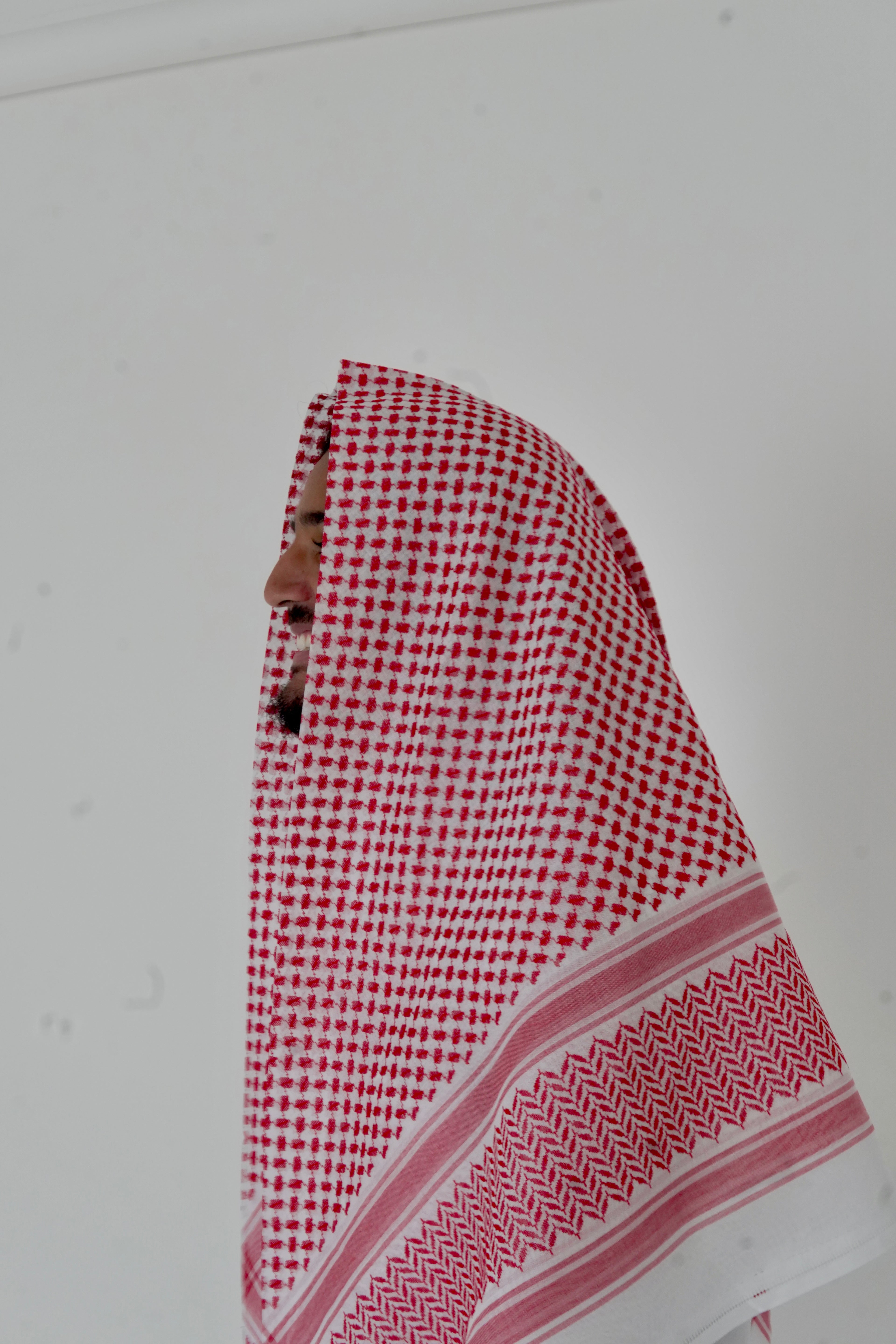 Saudi White & Red Scarf