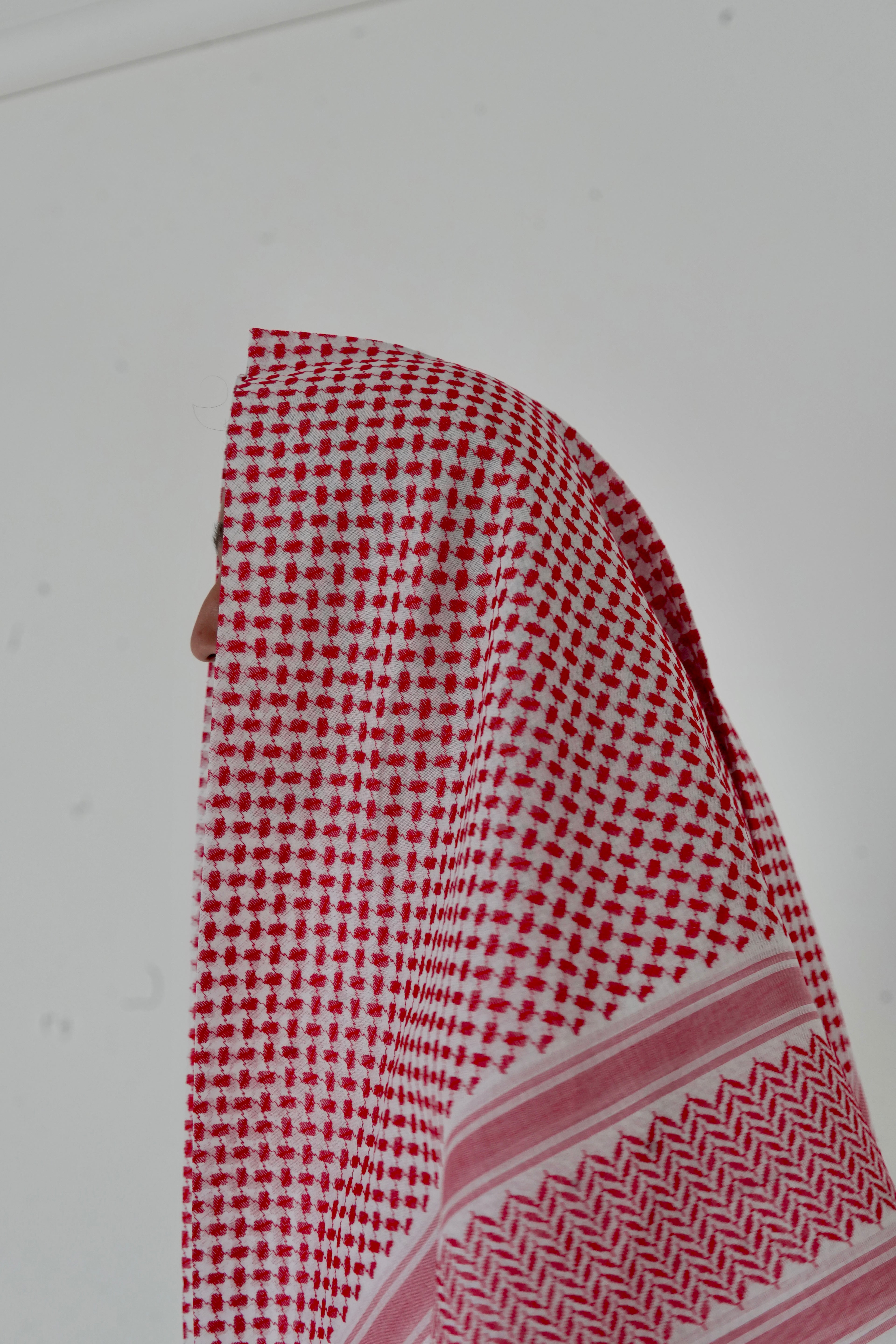 Saudi White & Red Scarf