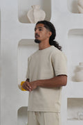 Men's Luxe Beige T-Shirt front view – From #1 Shop YAZIR – YAZIRCO