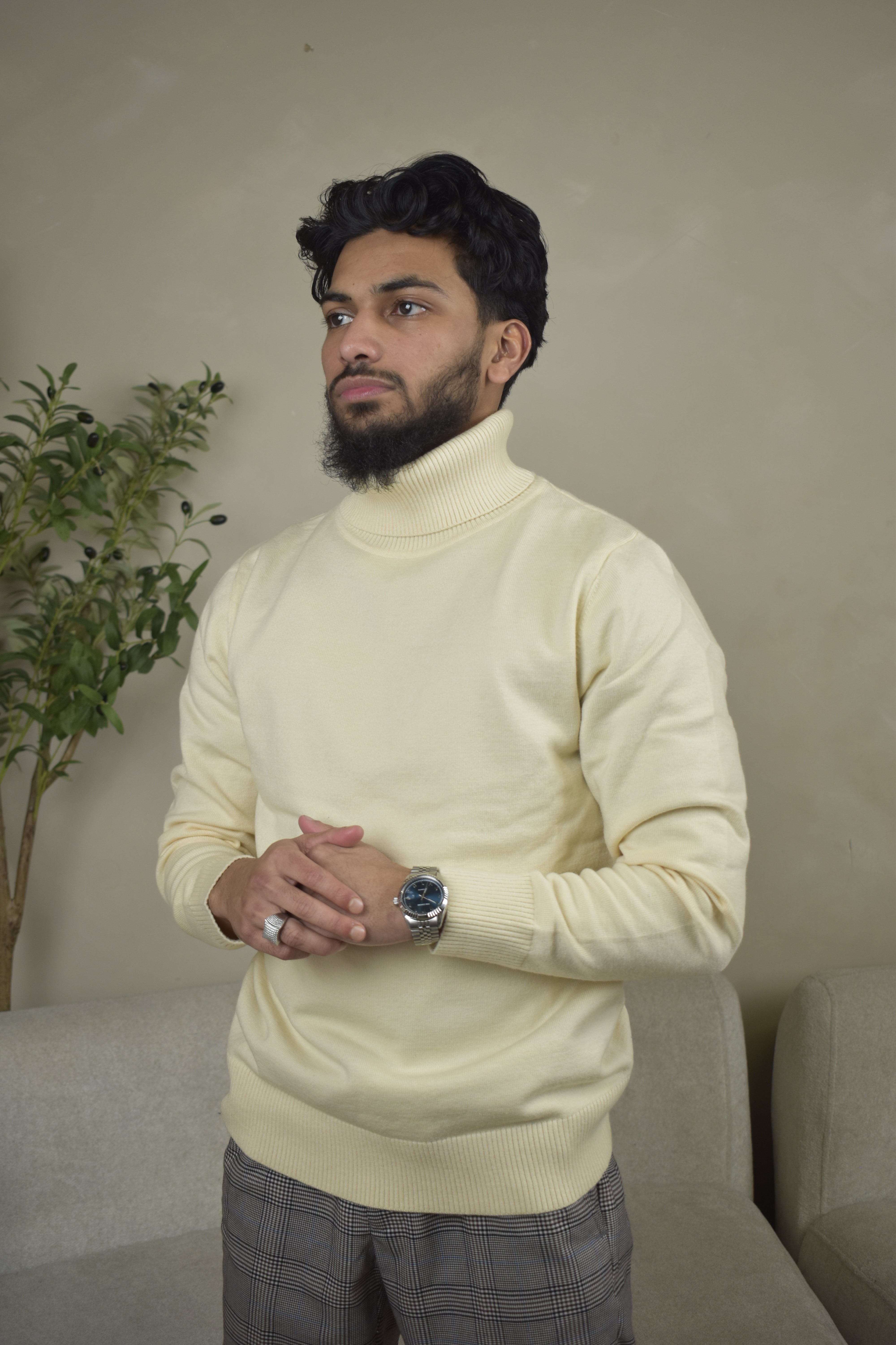 Beige Turtleneck Jumper