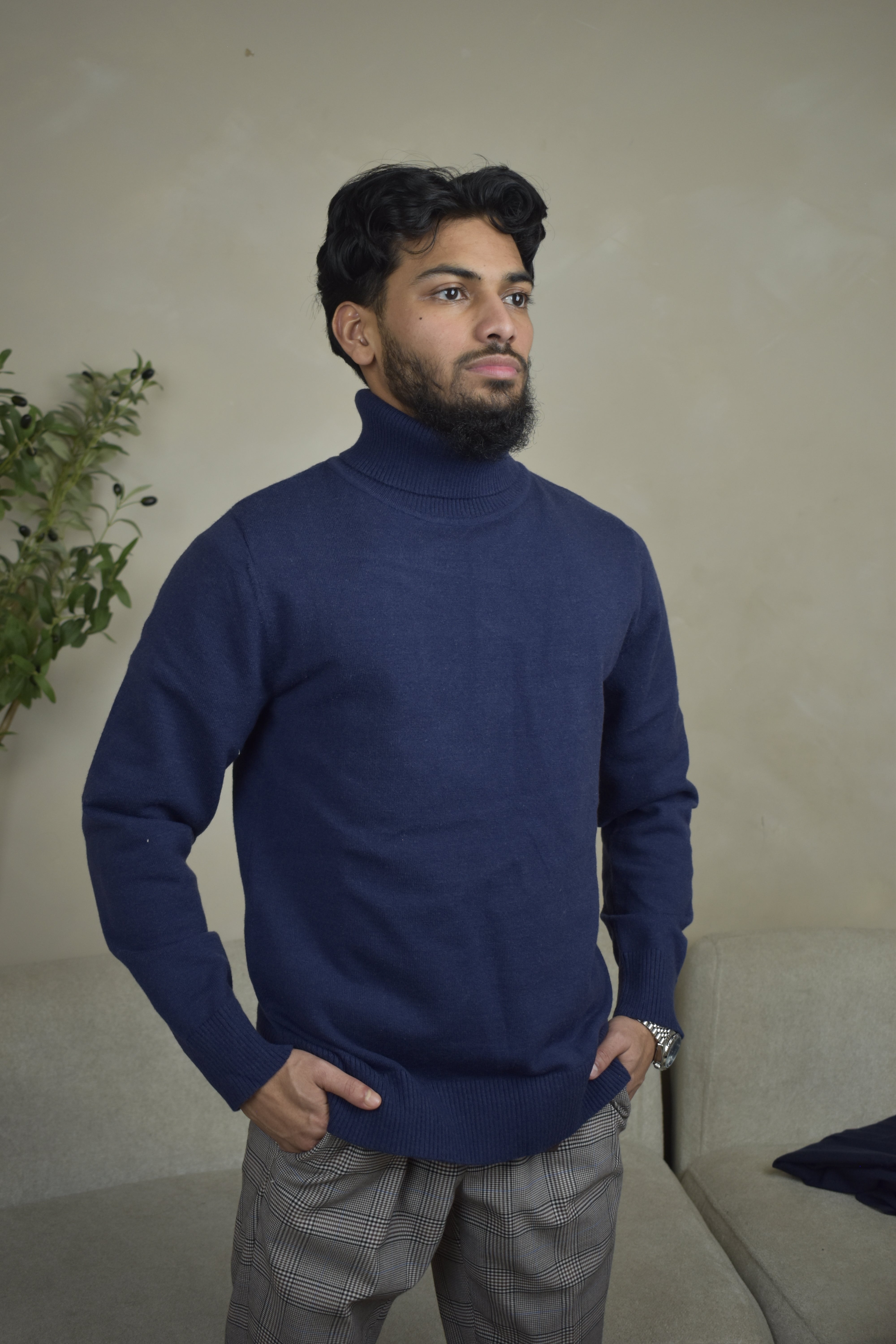 Navy Turtleneck Jumper