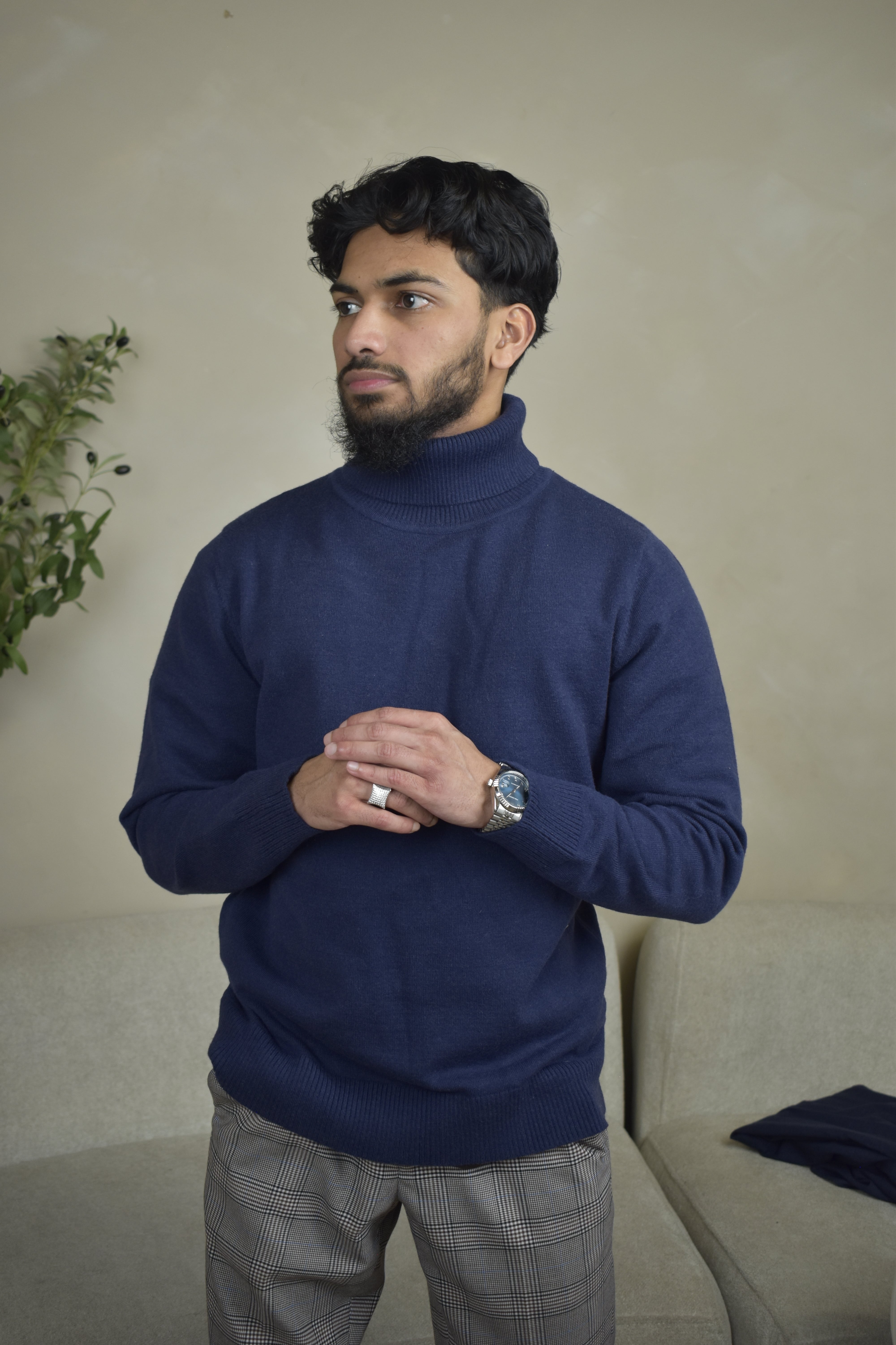 Navy Turtleneck Jumper