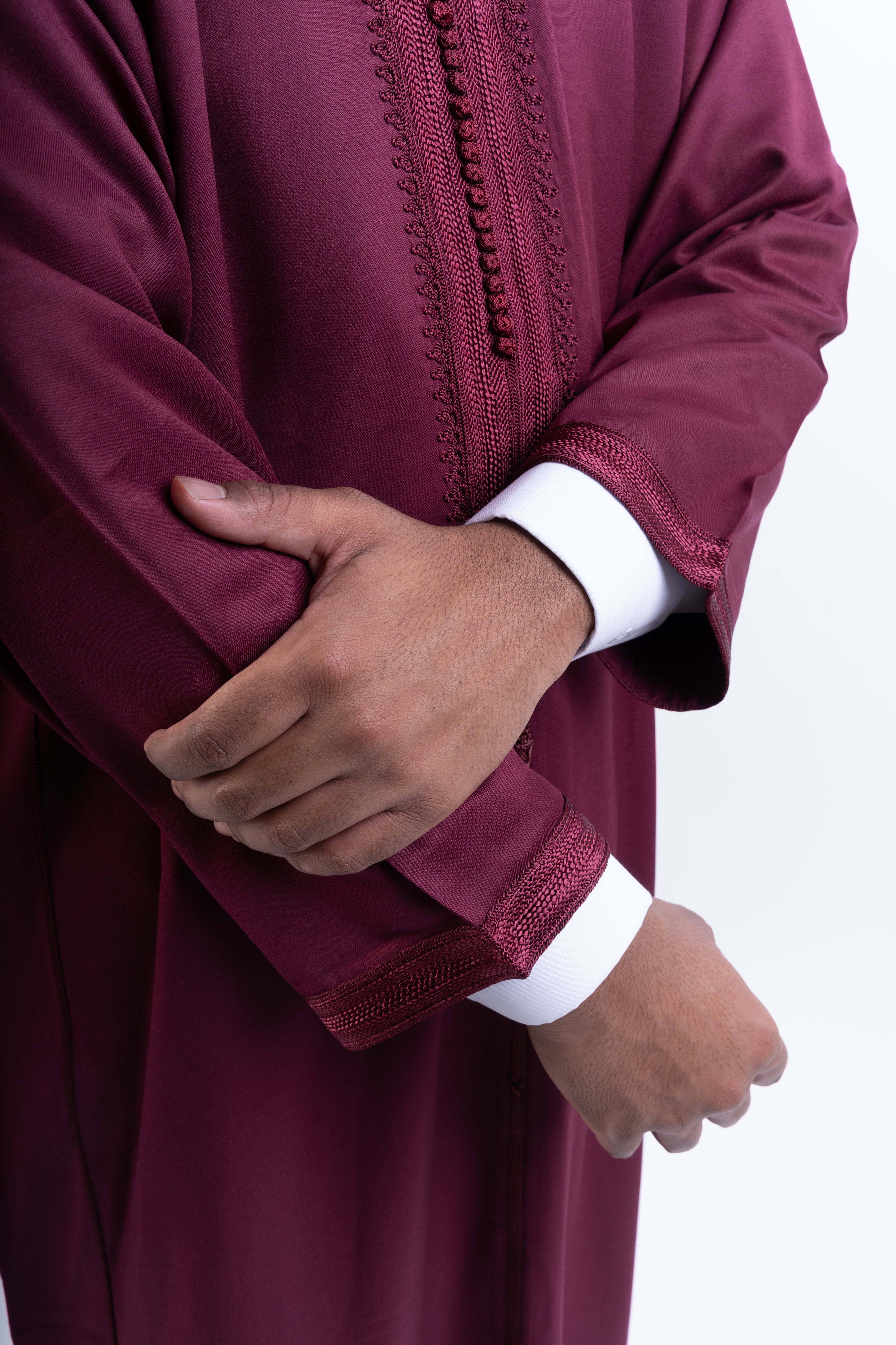 Maroon Hooded Djellaba