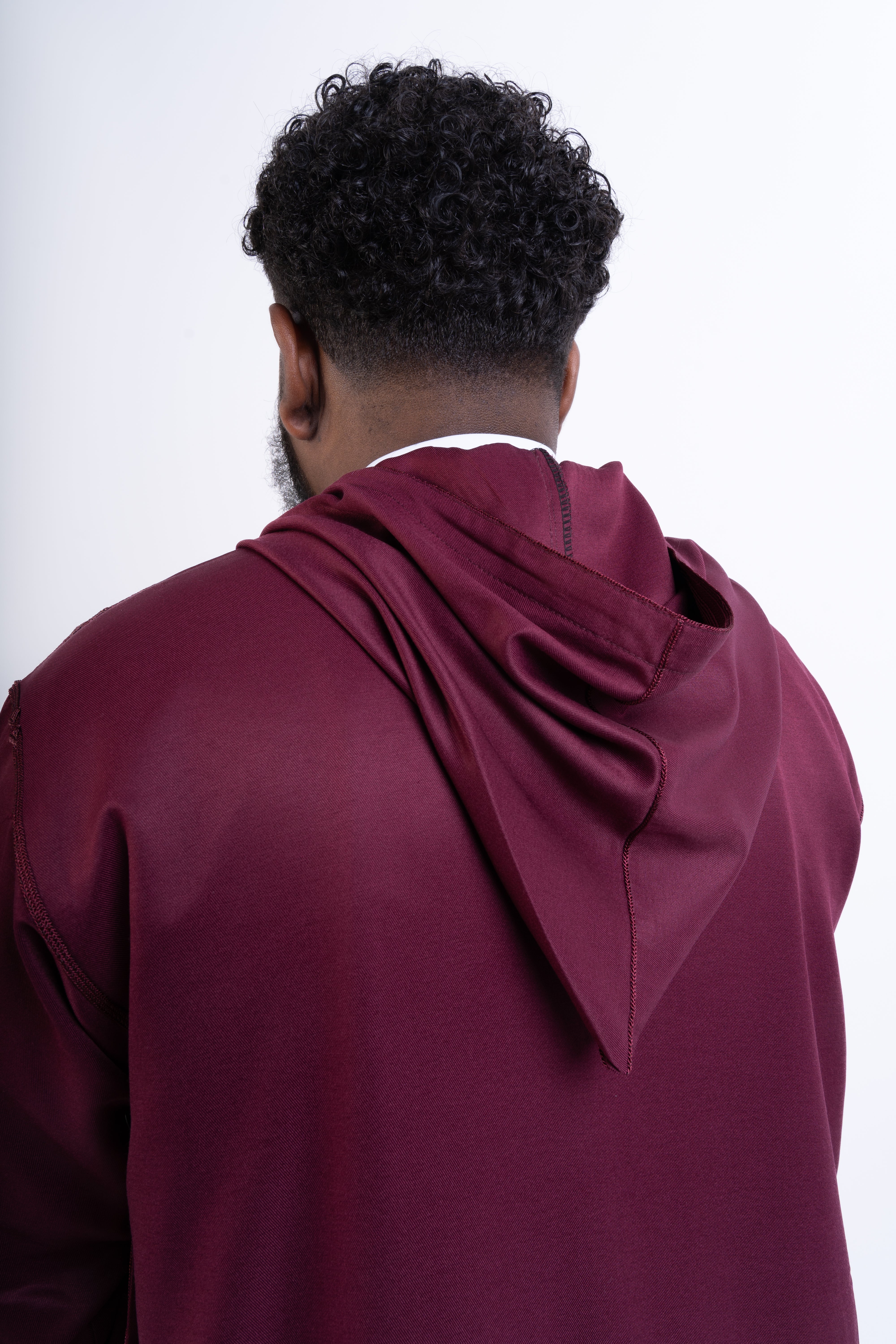 Maroon Hooded Djellaba