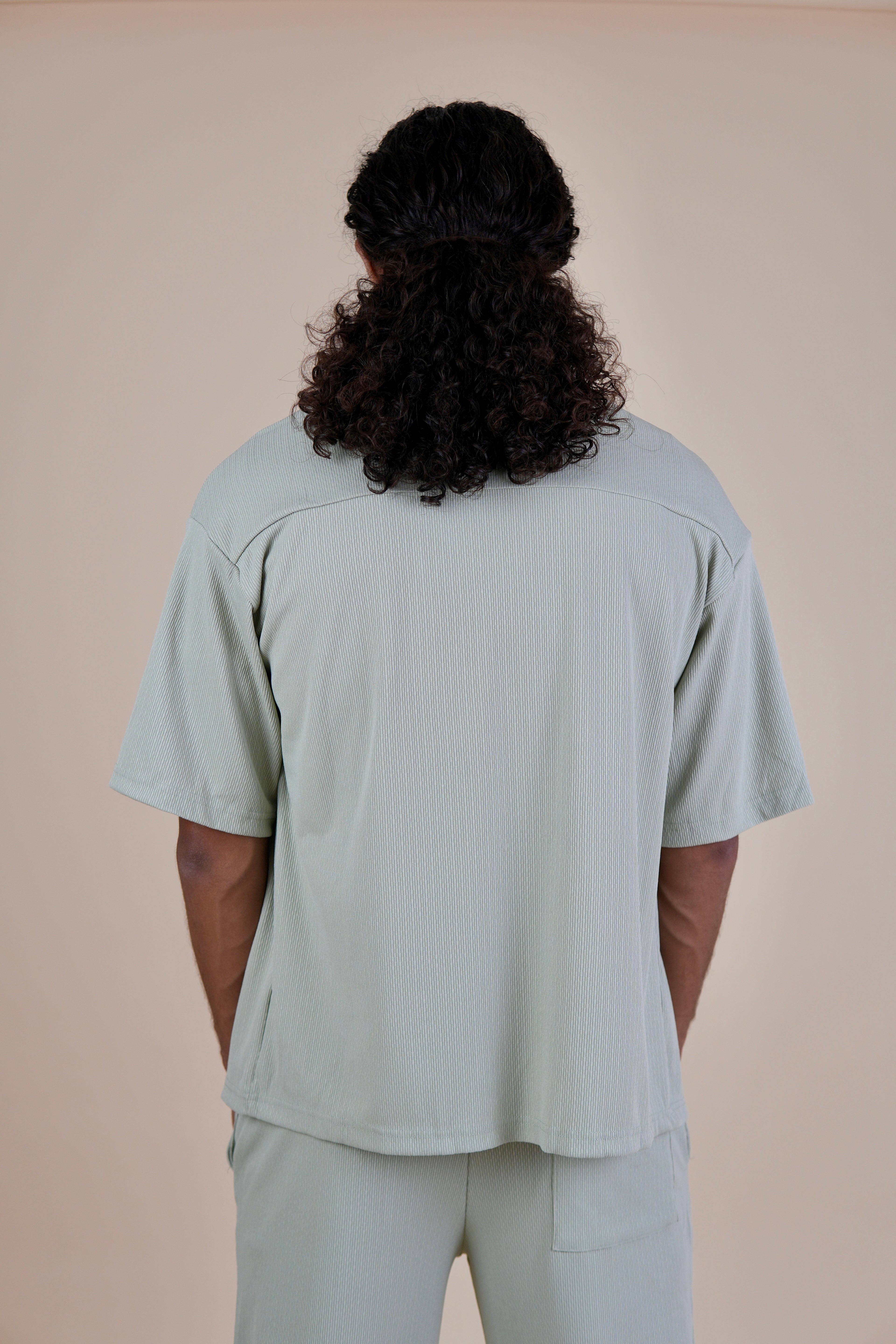 Men's Sage Green Rivieria Relaxed Open Shirt