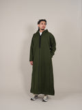 Khaki Green Moroccan Djellaba Thobe - Luxury Jubbah Made in Morocco - YAZIR