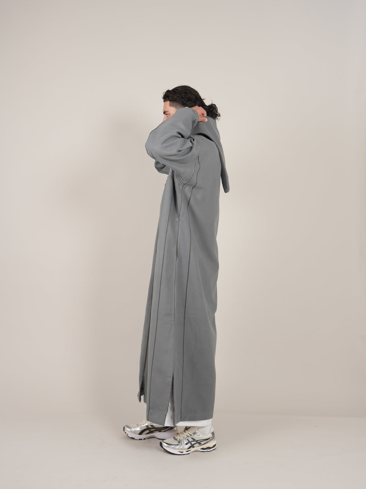 Grey Moroccan Djellaba Thobe - Luxury Jubbah Made in Morocco