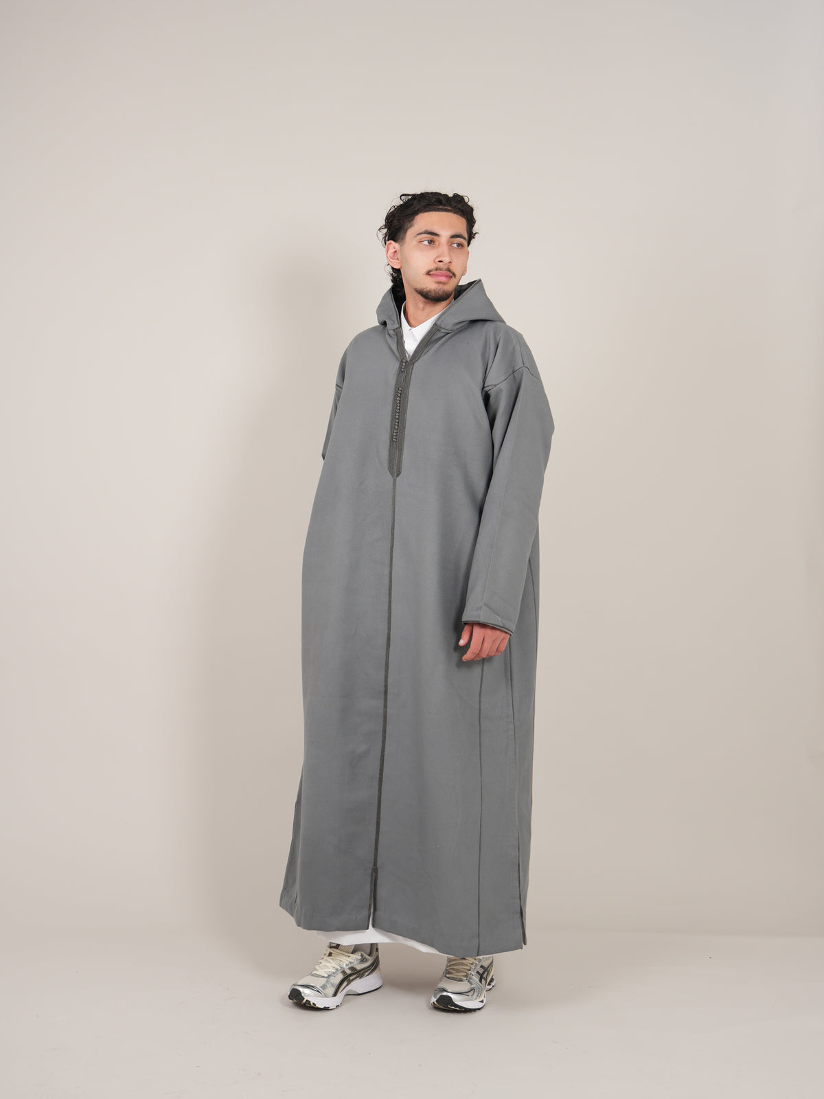Grey Moroccan Djellaba Thobe - Luxury Jubbah Made in Morocco