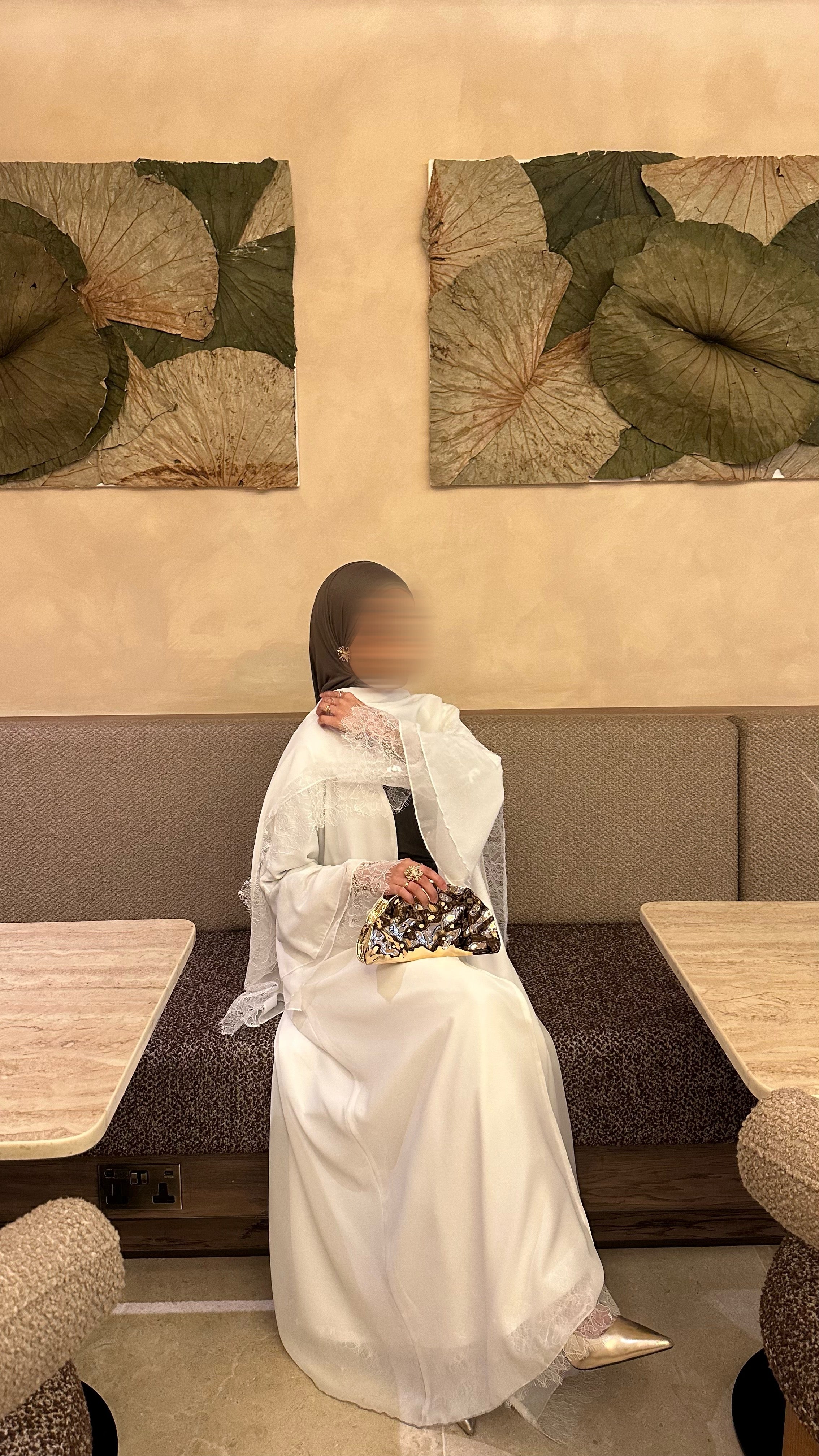 The White Safa Lace Abaya