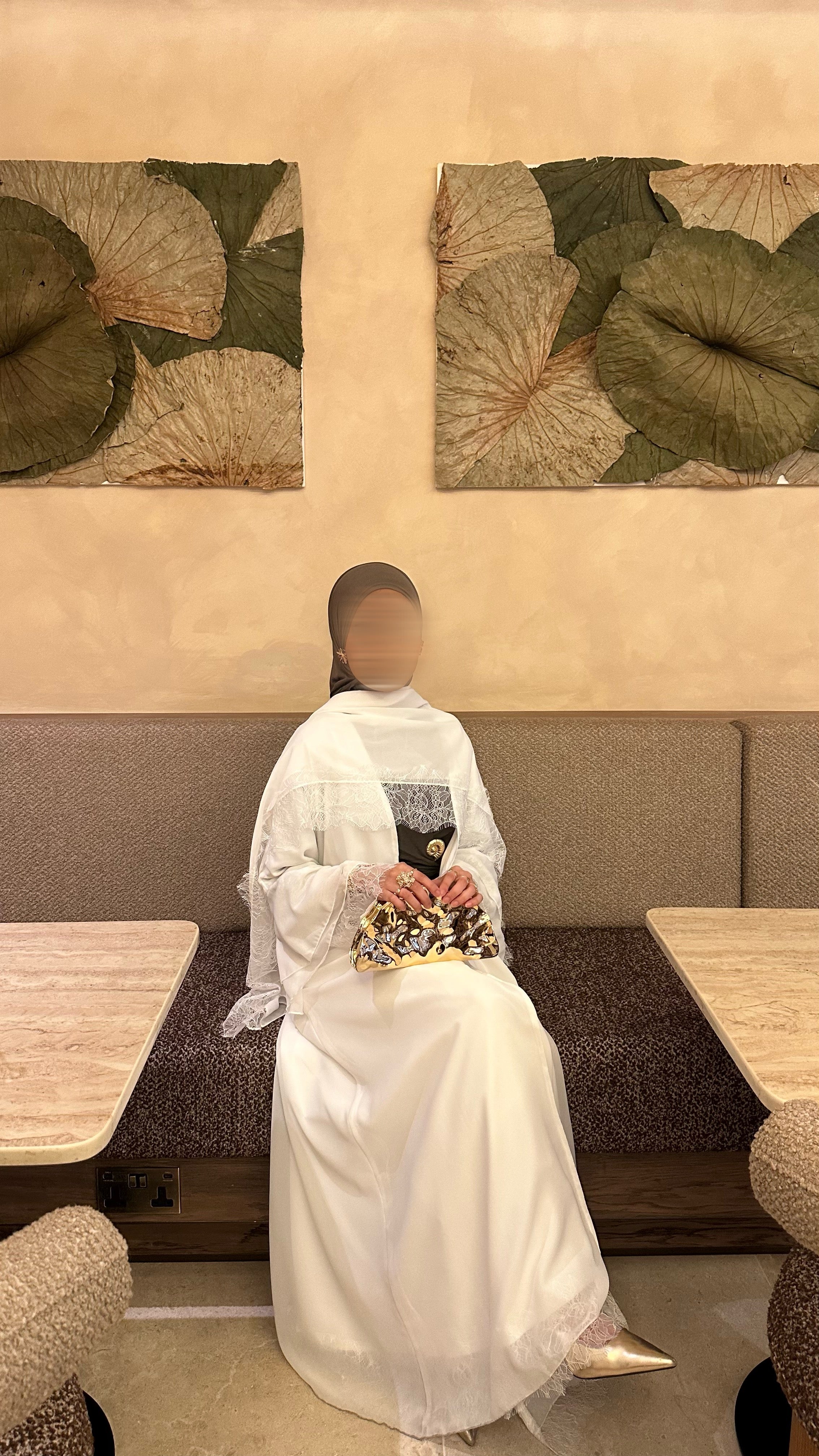The White Safa Lace Abaya