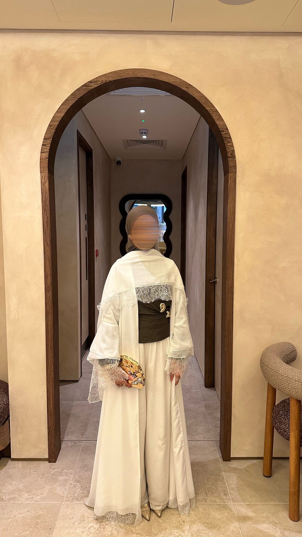 The White Safa Lace Abaya