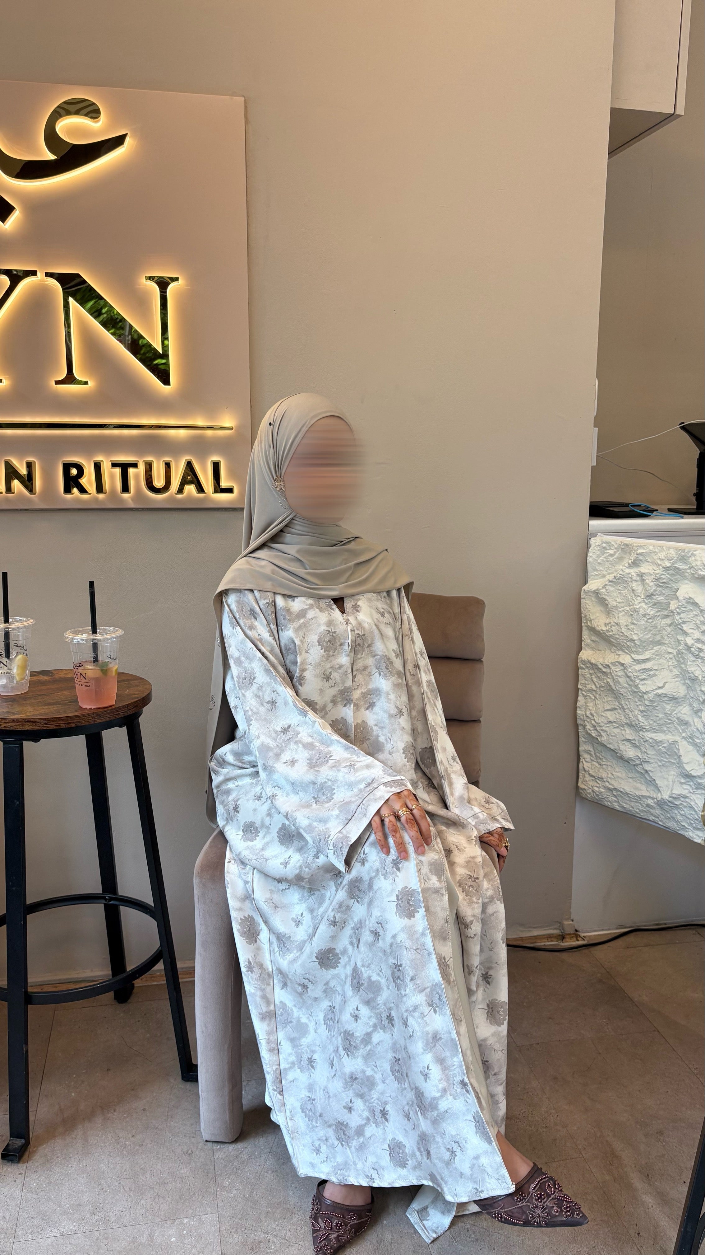 Ivana White Mukka Petal Abaya
