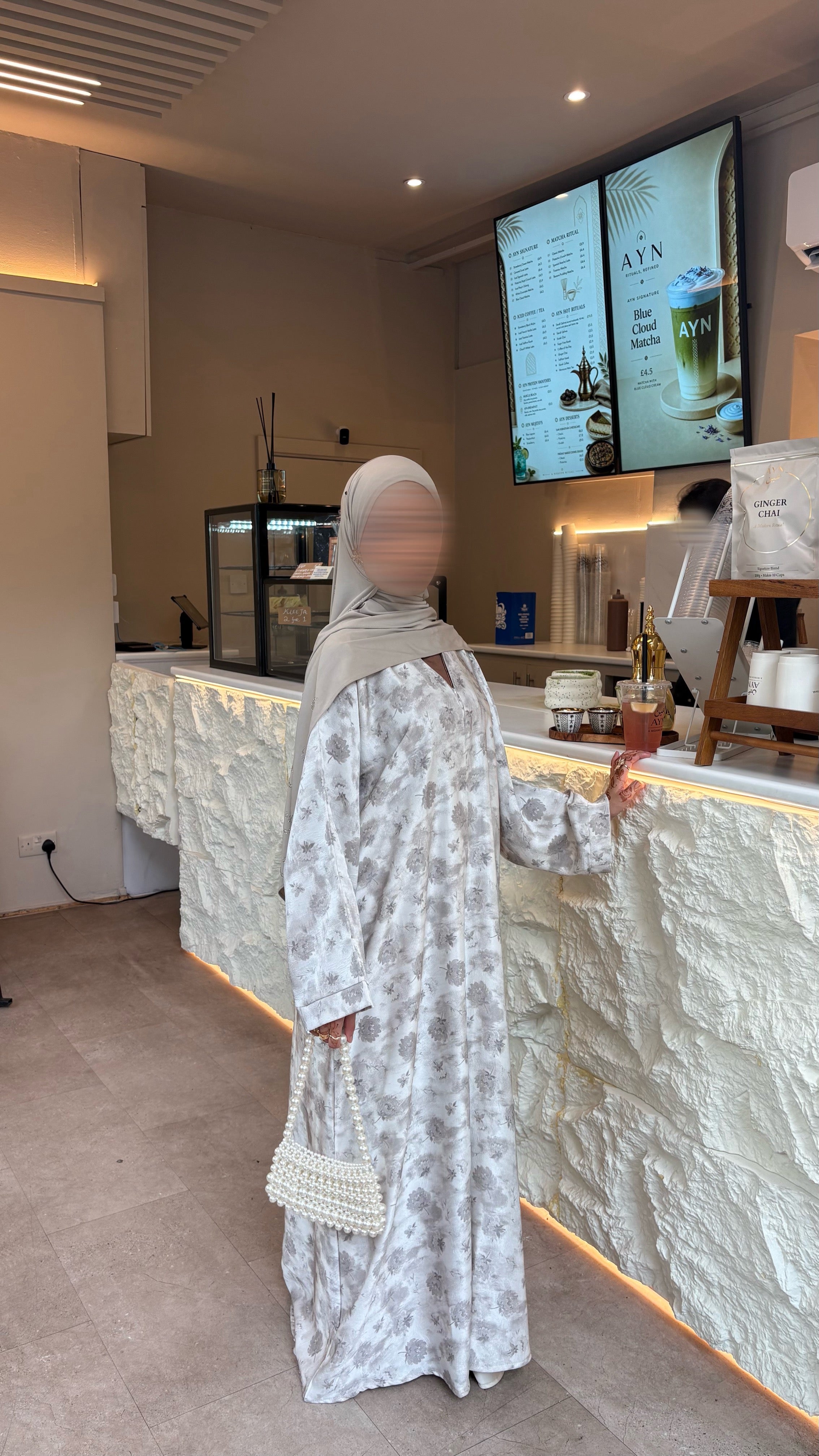 Ivana White Mukka Petal Abaya
