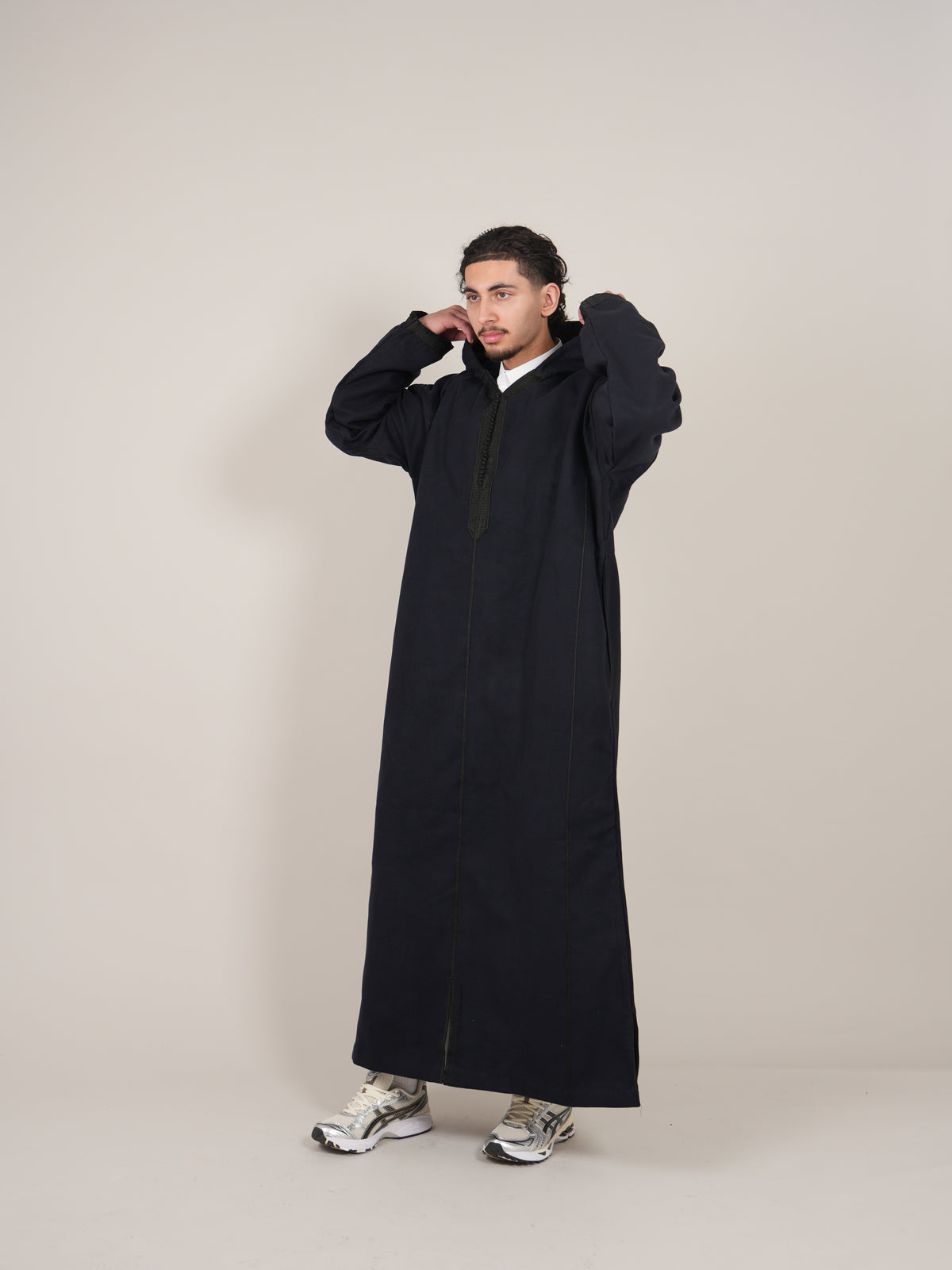 Navy Blue Moroccan Djellaba Thobe - Luxury Jubbah Made in Morocco - YAZIR Winter