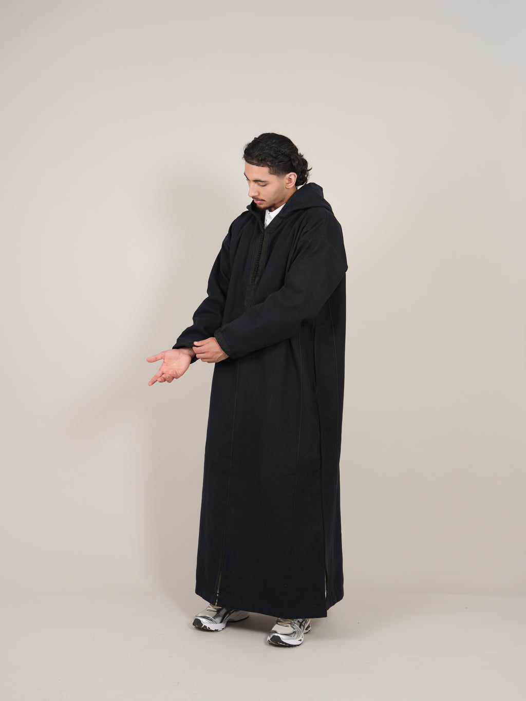 Navy Blue Moroccan Djellaba Thobe - Luxury Jubbah Made in Morocco - YAZIR Winter