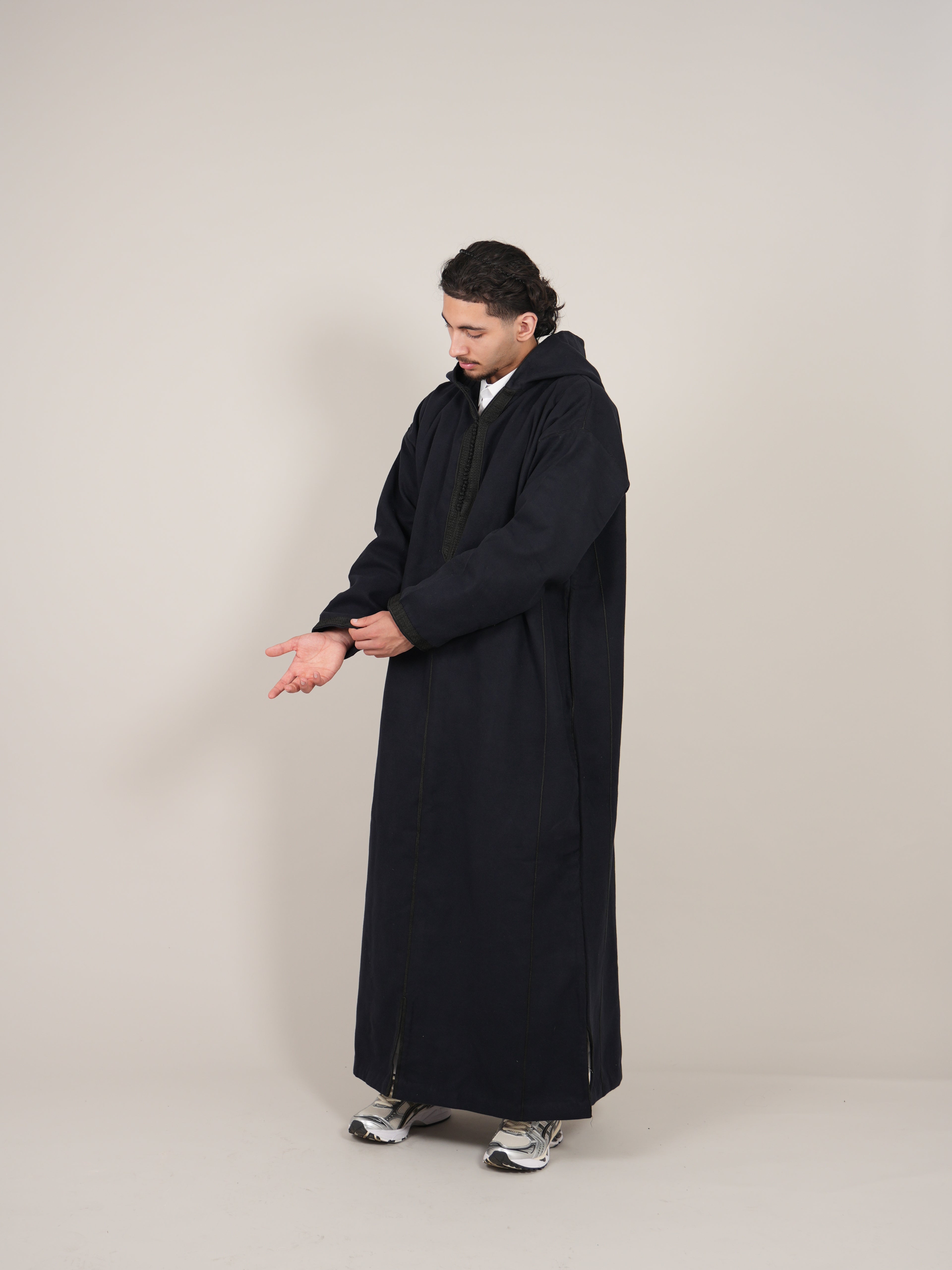 Navy Blue Moroccan Djellaba Thobe - Luxury Jubbah Made in Morocco - YAZIR Winter