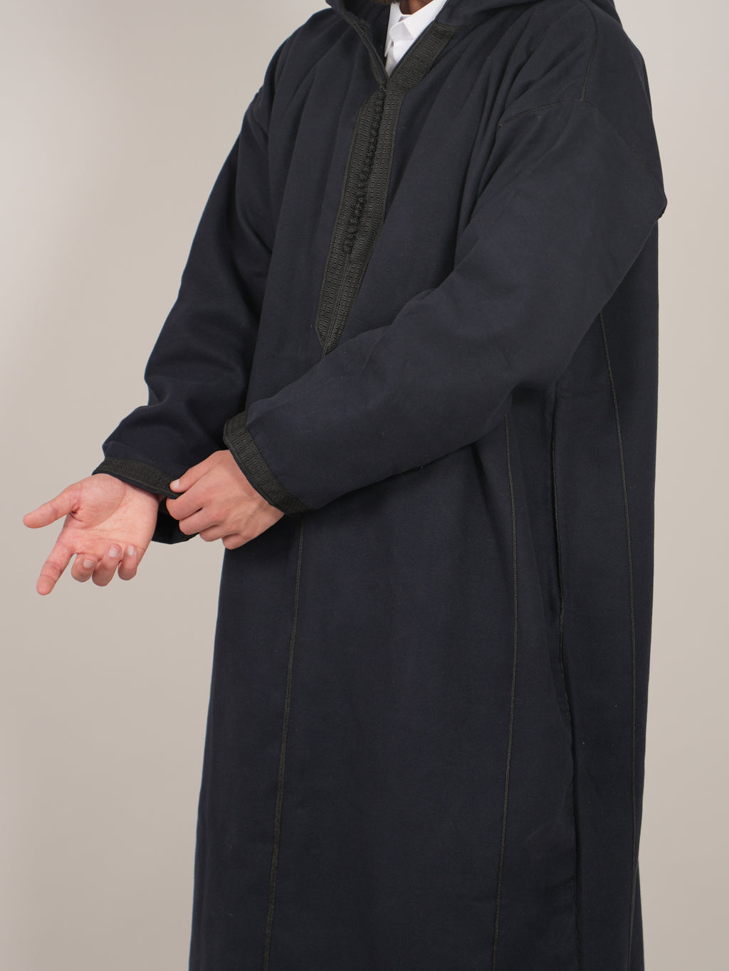 Navy Blue Moroccan Djellaba Thobe - Luxury Jubbah Made in Morocco - YAZIR Winter
