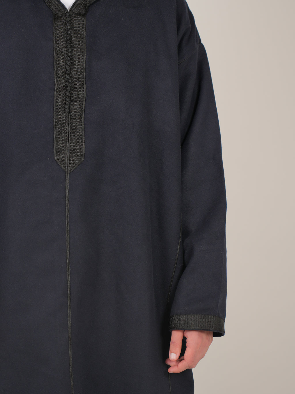 Navy Blue Moroccan Djellaba Thobe - Luxury Jubbah Made in Morocco - YAZIR Winter