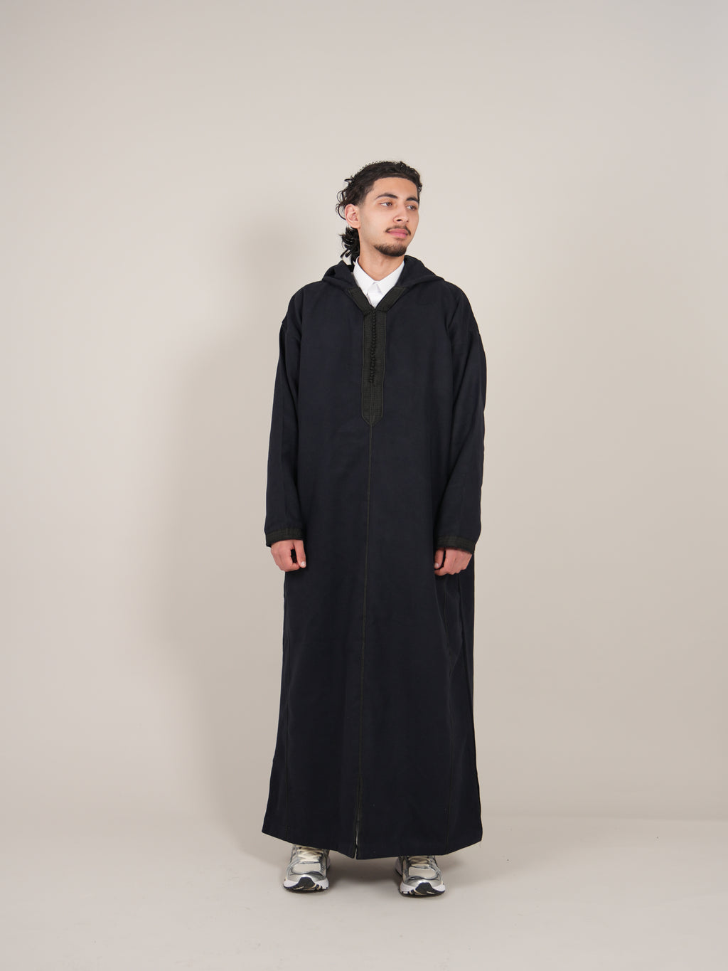 Navy Blue Moroccan Djellaba Thobe - Luxury Jubbah Made in Morocco - YAZIR Winter