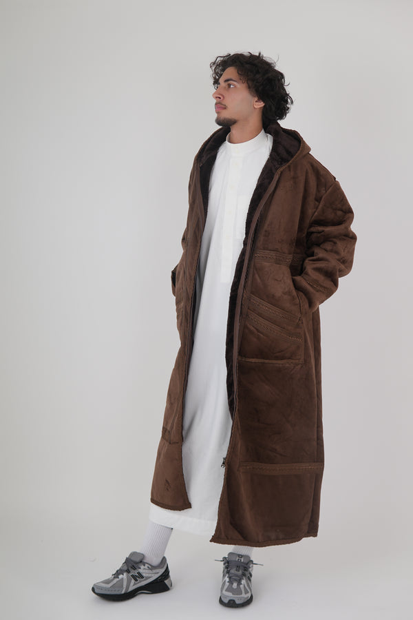 Men’s Farwa coat – Arabian winter bisht with faux fur lining